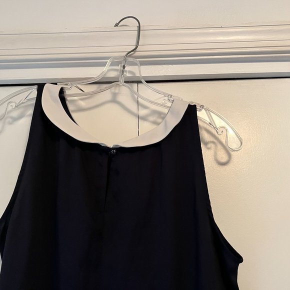 NWOT! Loft Peter Pan Collar Tank Blouse - Navy and White - Medium - Picture 3 of 4